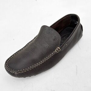 Tods Gommino Mens Driving Loafers Dark Brown Pebbled Leather US 7.5 Made Italy